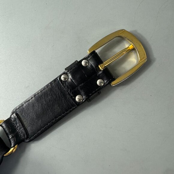 Vintage Andrea Saccardi Made in Italy Three-Section Leather Belt, 40/100 - Picture 8 of 12